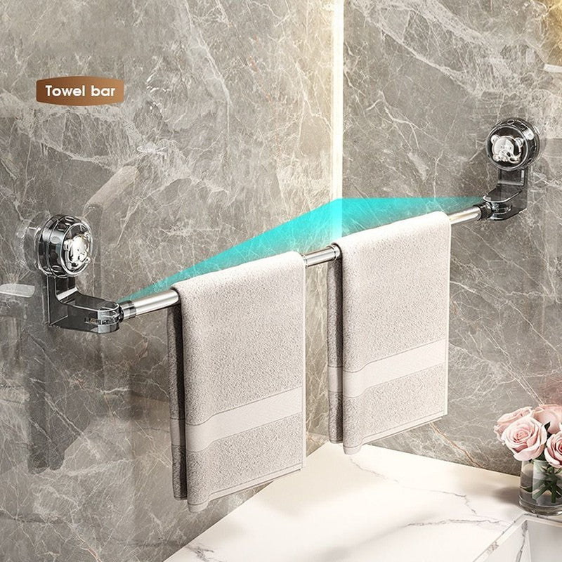Adjustable Towel Rack – Drill-Free Strong Suction علاقة مناشف قابلة للتعديل بدون حفر