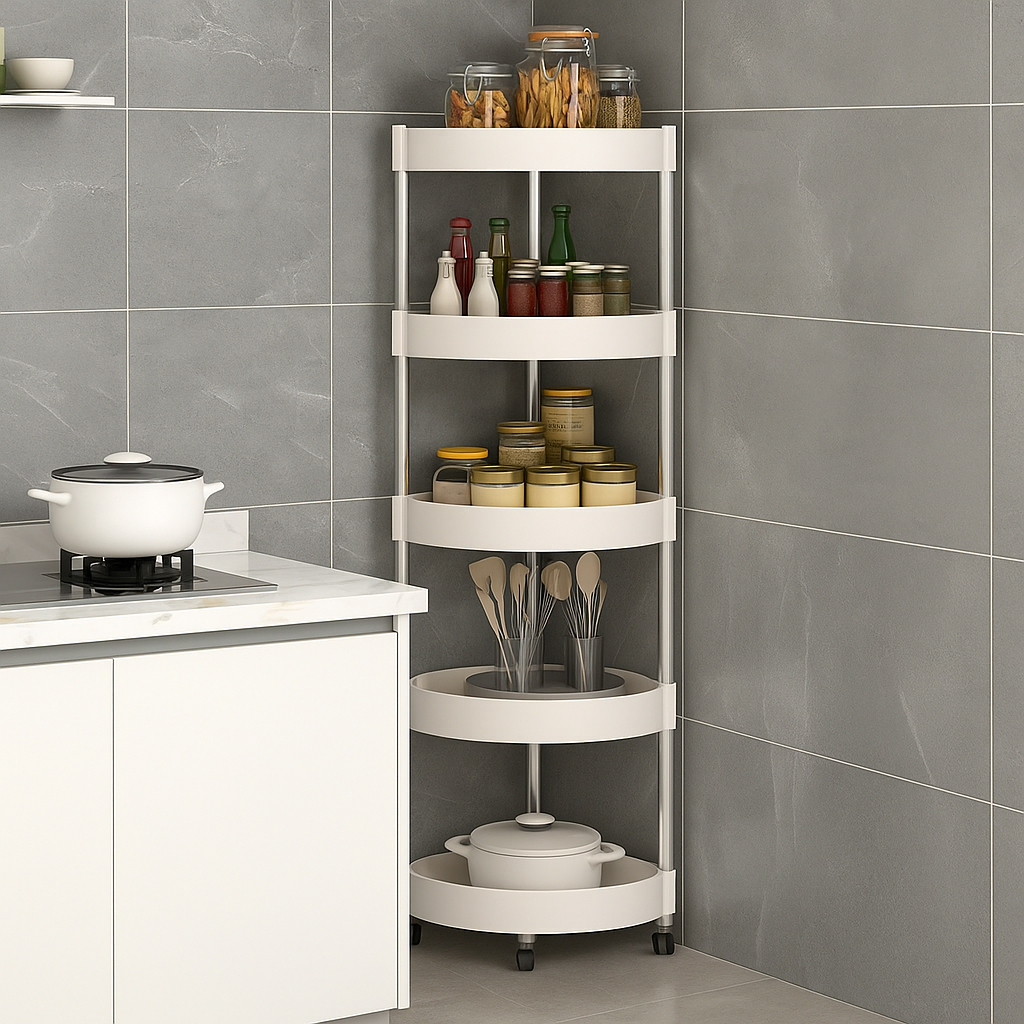 5 layers Rolling Corner Shelf رف زاوية دوار 5 طوابق