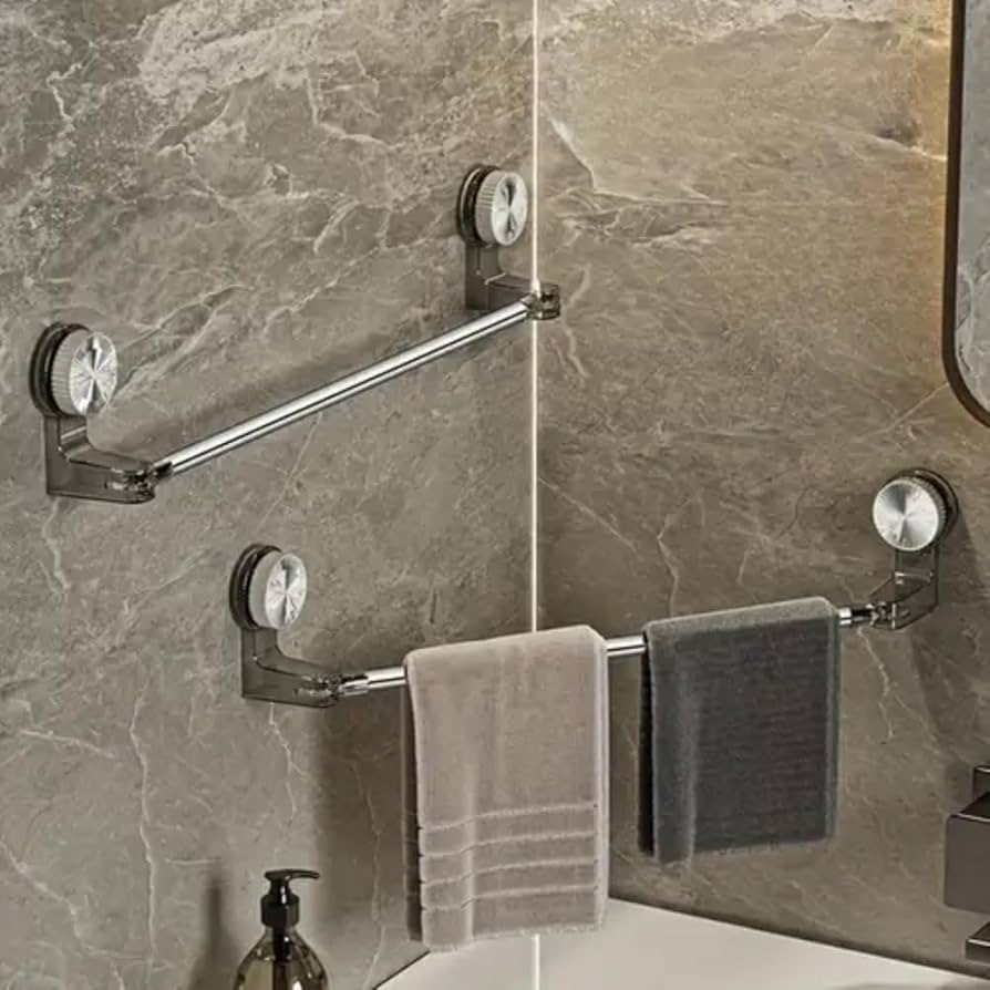 Adjustable Towel Rack – Drill-Free Strong Suction علاقة مناشف قابلة للتعديل بدون حفر