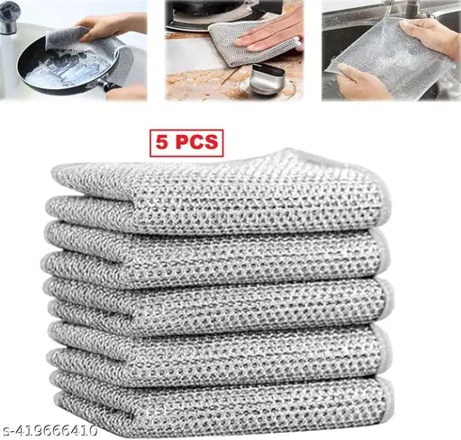 Non Scratch Dish Wash Cloth (Pack Of 5) قماش غسيل الصحون بدون خدش 5 قطع