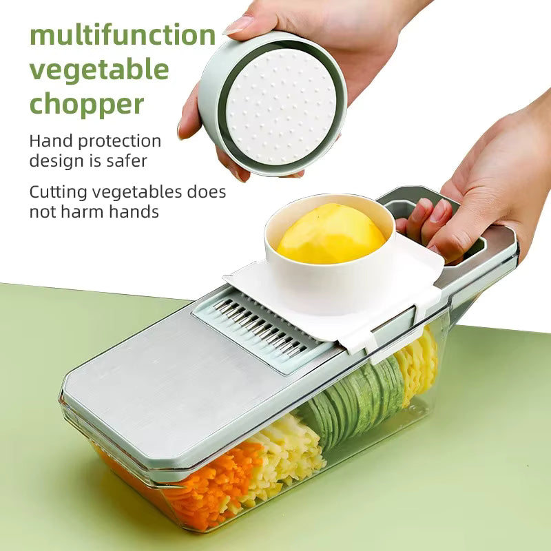 8 in 1 Stainless Steel Vegetable Slicer قاطعة خضروات استانلس 8 في 1